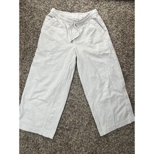 Athleta Women Pants, Farallon Heathered Wide Leg Crop Pull On‎ Oatmeal, Size 6